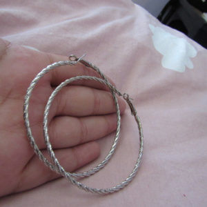 big silver hoop earrings